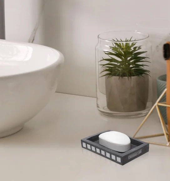 Alvina Polyresin Soap Dish Dark Grey
