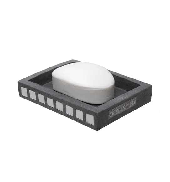 Alvina Polyresin Soap Dish Dark Grey