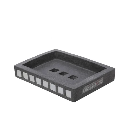 Alvina Polyresin Soap Dish Dark Grey