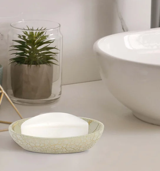 Alvina Polyresin Soap Dish Beige Gold