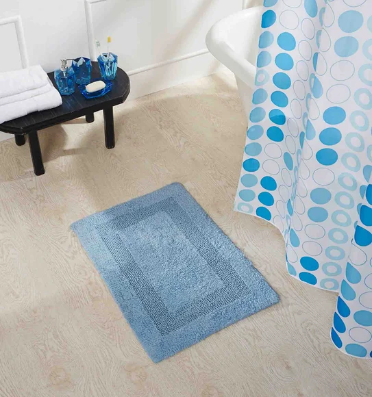 Affinity Reversible Cotton Bath Mat Baby Blue
