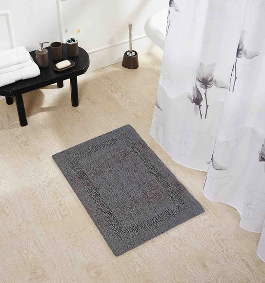 Affinity Reversible Cotton Bath Mat Charcoal