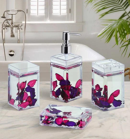 Agua Acrylic Acrylic Bath Set Pink