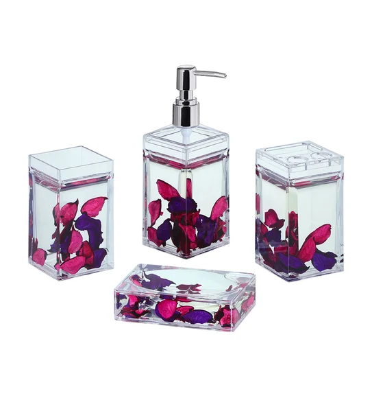 Agua Acrylic Acrylic Bath Set Pink