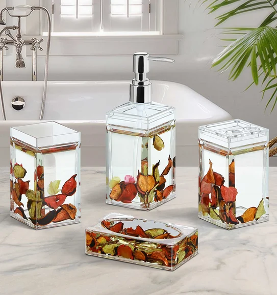 Agua Acrylic Acrylic Bath Set Red