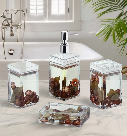 Agua Acrylic Acrylic Bath Set Brown