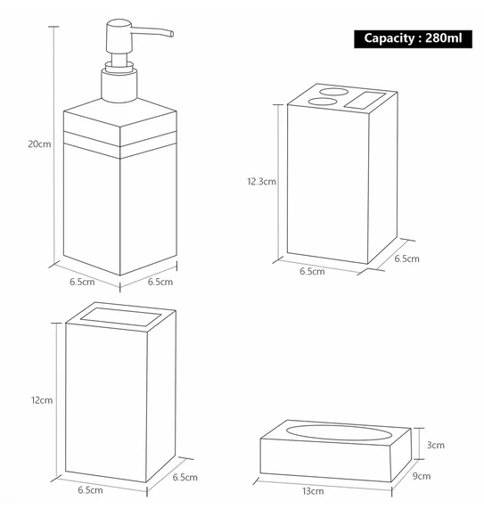 Agua Acrylic Acrylic Bath Set Brown