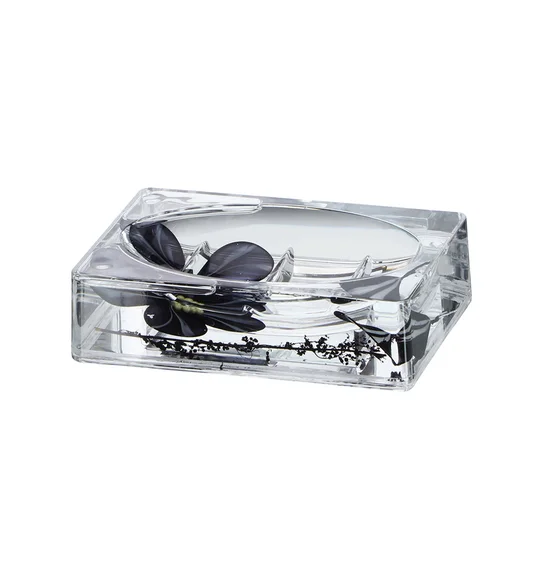 Agua Acrylic Acrylic Bath Set Black White