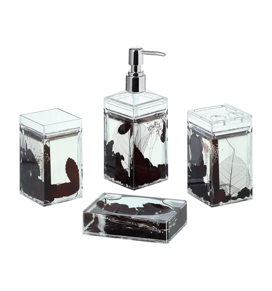 Agua Acrylic Acrylic Bath Set Black