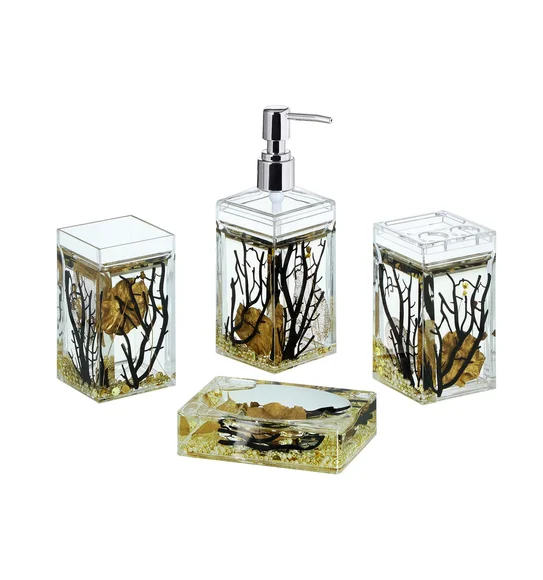 Agua Acrylic Acrylic Bath Set Gold