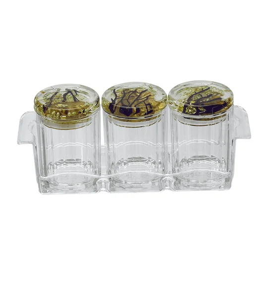 Agua Acrylic Acrylic Air Tight Jar Golden