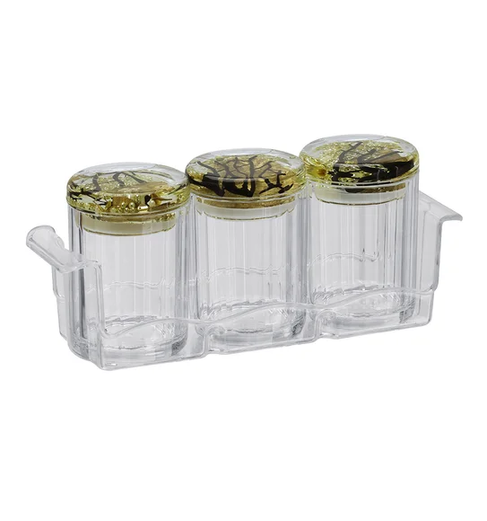 Agua Acrylic Acrylic Air Tight Jar Golden