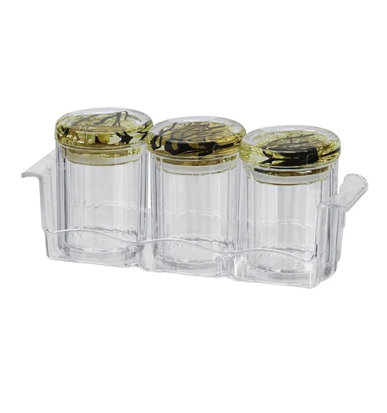 Agua Acrylic Acrylic Air Tight Jar Golden
