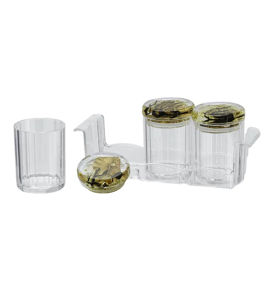 Agua Acrylic Acrylic Air Tight Jar Golden