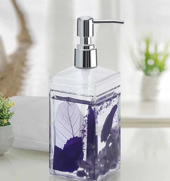 Agua Acrylic Acrylic Soap Dispenser Dark Blue