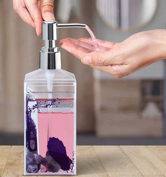 Agua Acrylic Acrylic Soap Dispenser Dark Blue
