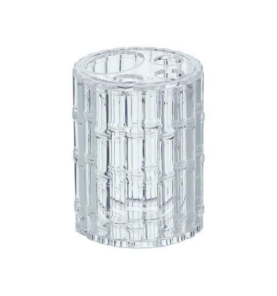 Agua Crystal Acrylic Bamboo Bath Set Clear