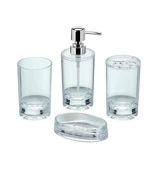 Agua Crystal Acrylic Plain Bath Set Clear