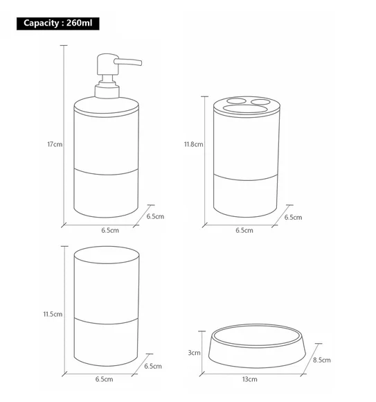 Agua Crystal Acrylic Plain Bath Set Clear