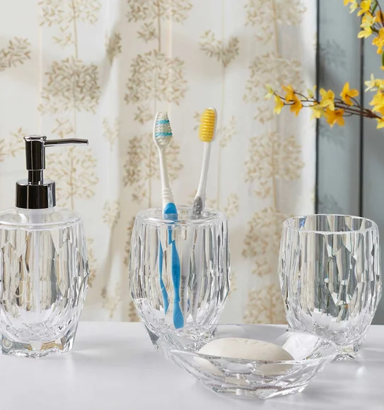 Agua Crystal Acrylic Bath Set Transparent