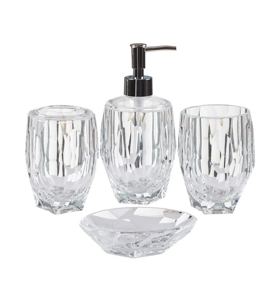 Agua Crystal Acrylic Bath Set Transparent