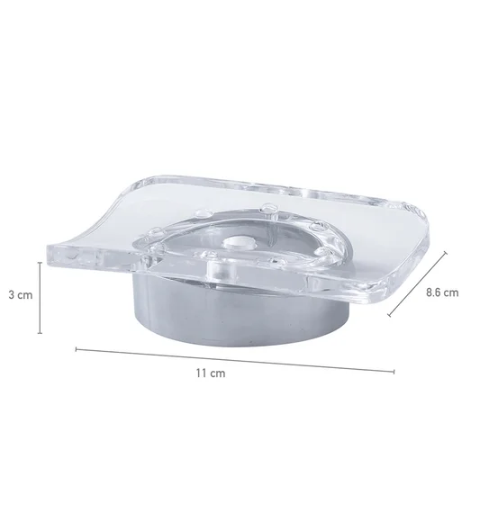Agua Crystal Acrylic Soap Dish Chrome