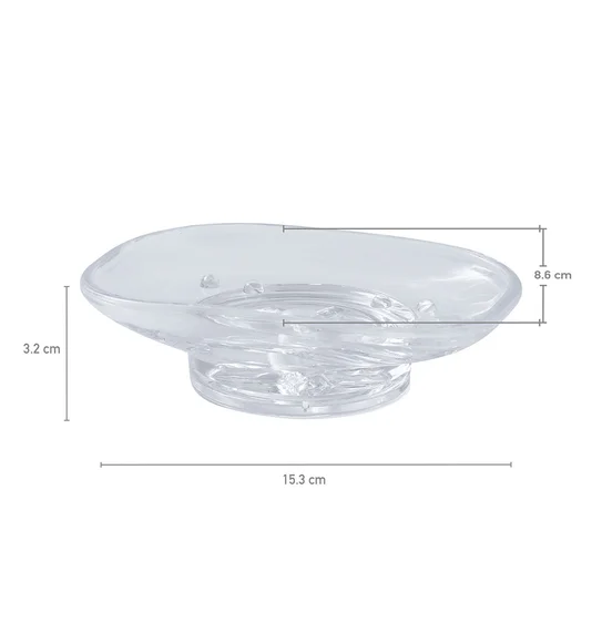 Agua Crystal Acrylic Soap Dish Grey