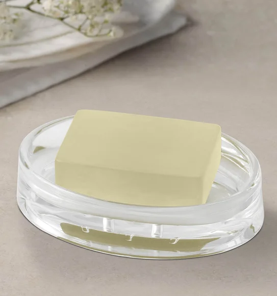 Agua Crystal Acrylic Plain Soap Dish Clear