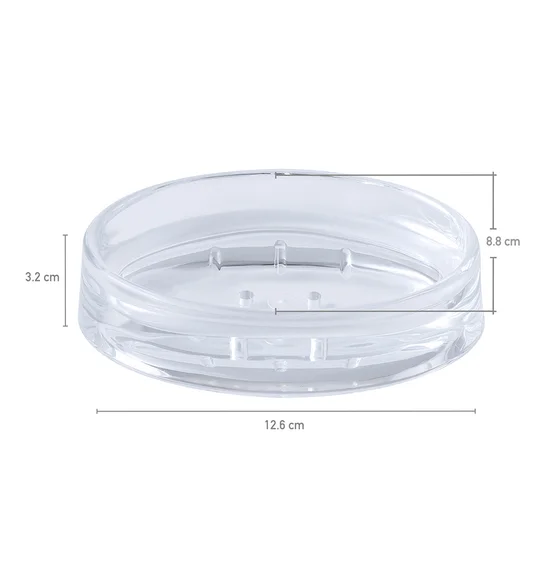 Agua Crystal Acrylic Plain Soap Dish Clear