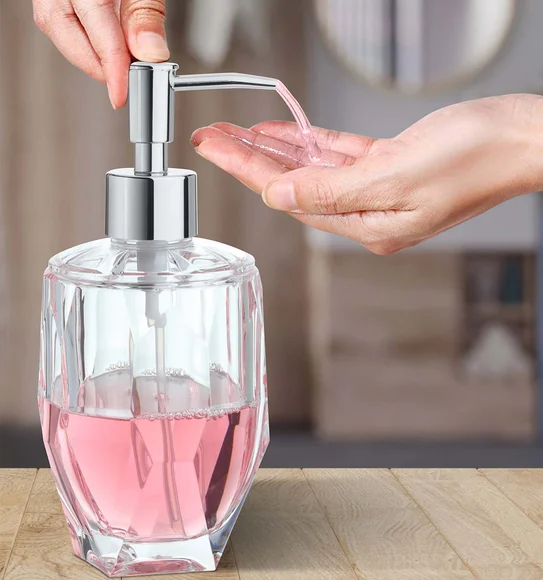 Agua Crystal Acrylic Diamond Soap Dispenser Transparent