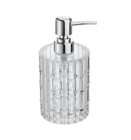 Agua Crystal Acrylic Bamboo Soap Dispenser Transparent