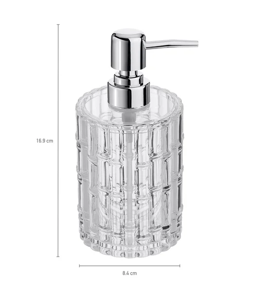 Agua Crystal Acrylic Bamboo Soap Dispenser Transparent