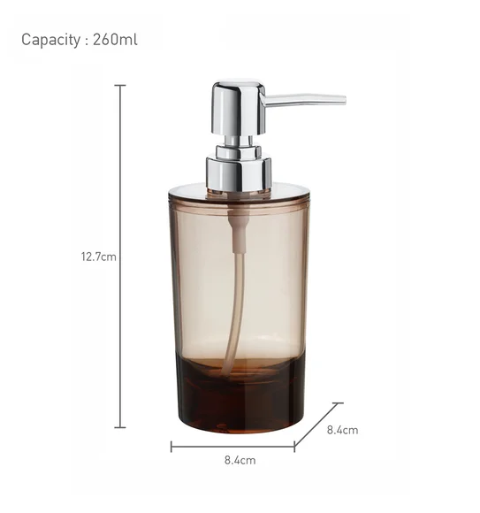 Agua Crystal Acrylic Soap Dispenser Brown