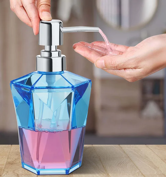 Agua Crystal Acrylic Diamond Soap Dispenser Blue