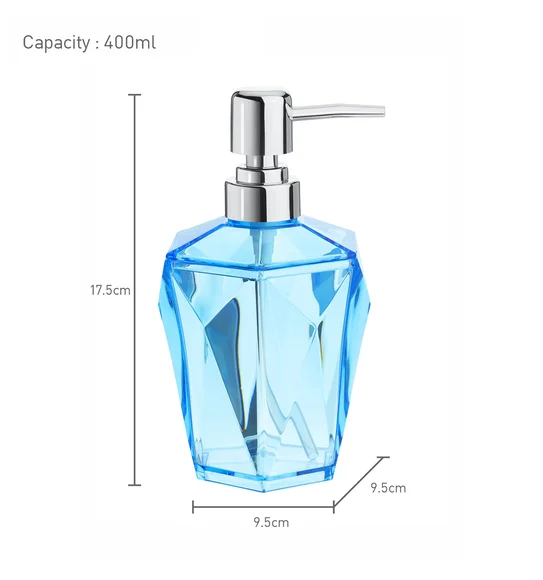 Agua Crystal Acrylic Diamond Soap Dispenser Blue