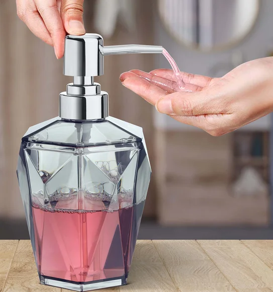 Agua Crystal Acrylic Soap Dispenser Grey