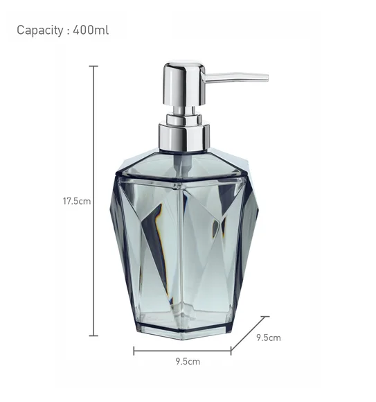 Agua Crystal Acrylic Soap Dispenser Grey
