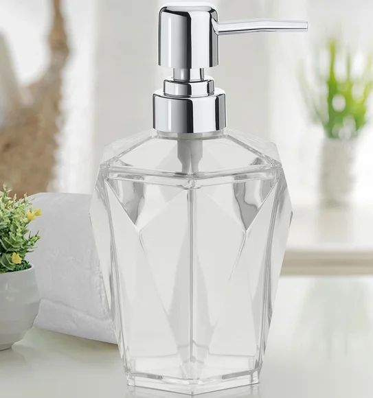 Agua Crystal Acrylic Diamond Soap Dispenser Clear