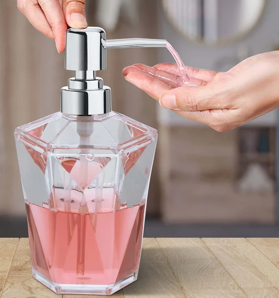 Agua Crystal Acrylic Diamond Soap Dispenser Clear