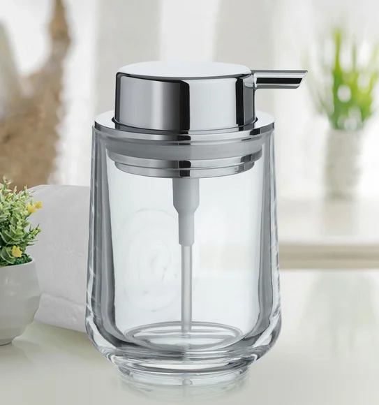 Agua Crystal Acrylic Block Soap Dispenser Transparent