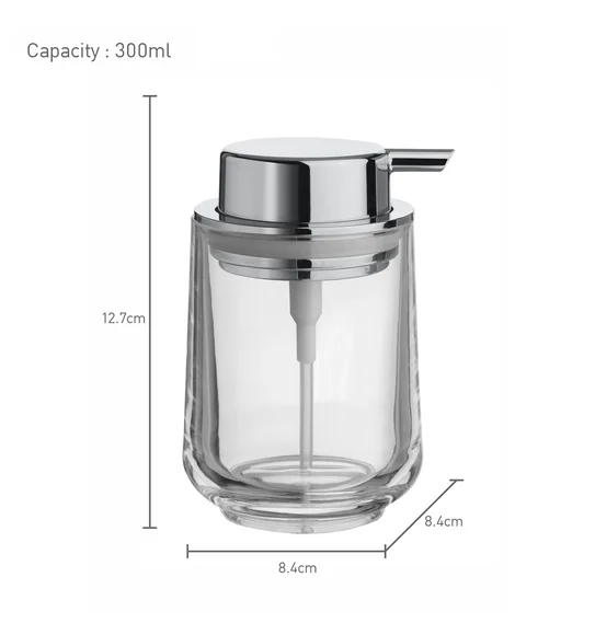 Agua Crystal Acrylic Block Soap Dispenser Transparent