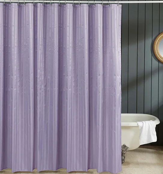 Hilton Water Repellent Polyester Shower Curtain Grey