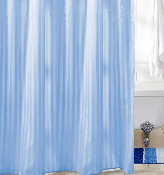 Hilton Water Repellent Polyester Shower Curtain Blue