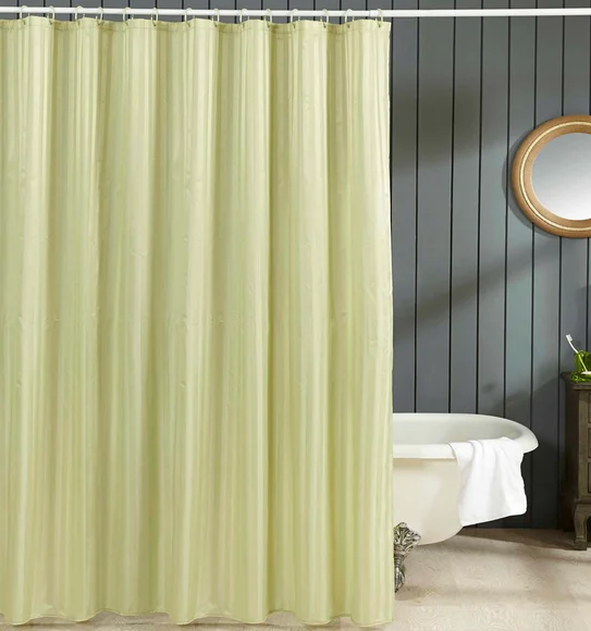 Hilton Water Repellent Polyester Shower Curtain Green