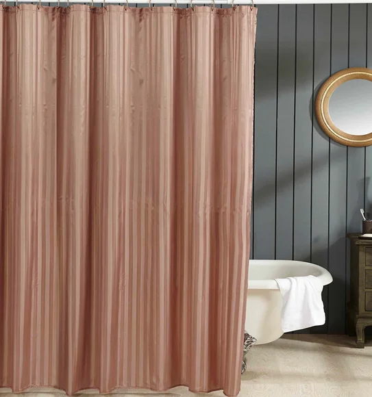 Hilton Water Repellent Polyester Shower Curtain Beige