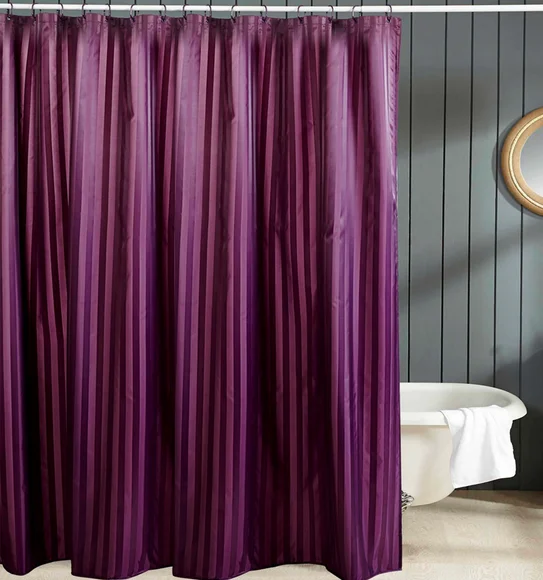 Hilton Water Repellent Polyester Shower Curtain Purple