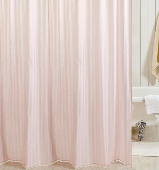 Hilton Water Repellent Polyester Shower Curtain Pink