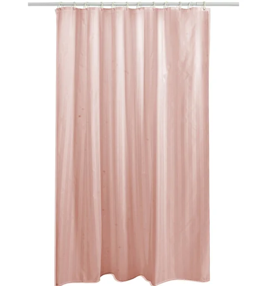 Hilton Water Repellent Polyester Shower Curtain Pink