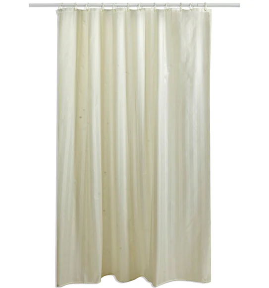Hilton Water Repellent Polyester Shower Curtain Off White