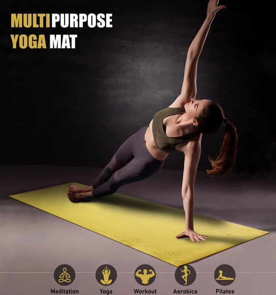 Reversible PVC Yoga Mat Reversible Brown